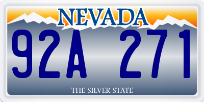 NV license plate 92A271