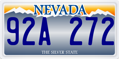 NV license plate 92A272