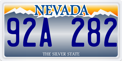 NV license plate 92A282