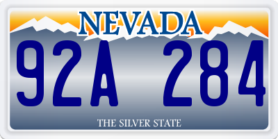 NV license plate 92A284