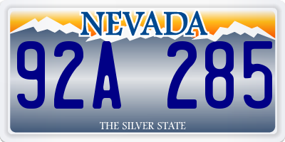 NV license plate 92A285