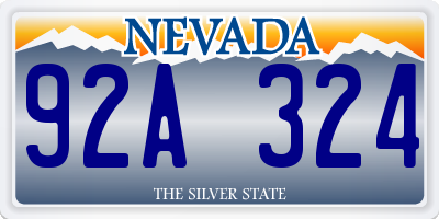 NV license plate 92A324