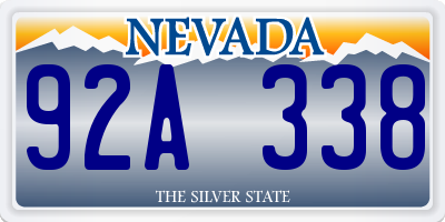 NV license plate 92A338