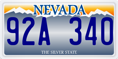NV license plate 92A340