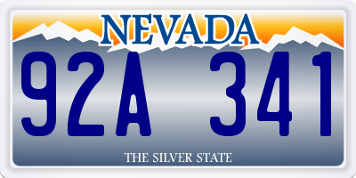 NV license plate 92A341