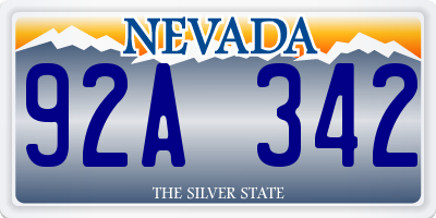 NV license plate 92A342