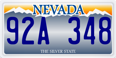 NV license plate 92A348