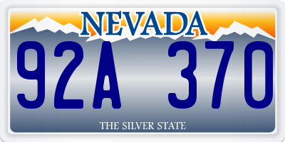 NV license plate 92A370