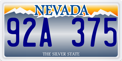 NV license plate 92A375