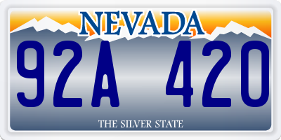 NV license plate 92A420