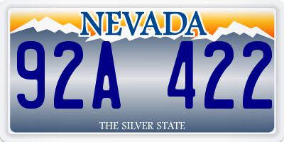 NV license plate 92A422