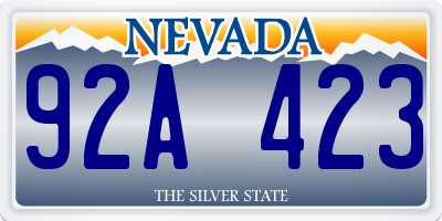 NV license plate 92A423