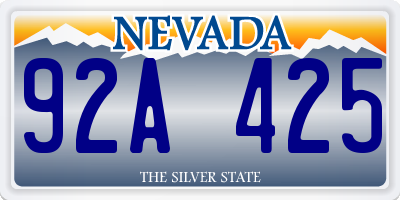 NV license plate 92A425