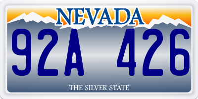 NV license plate 92A426