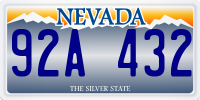 NV license plate 92A432