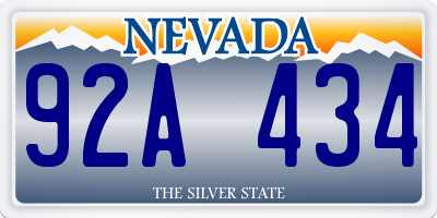 NV license plate 92A434