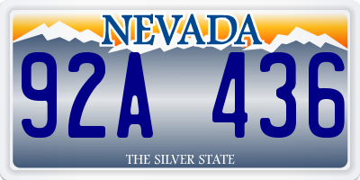 NV license plate 92A436