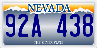 NV license plate 92A438