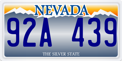 NV license plate 92A439