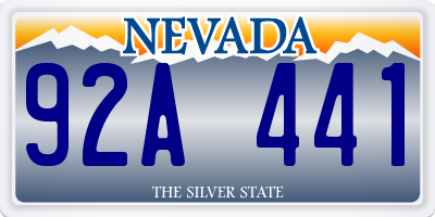 NV license plate 92A441