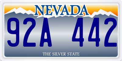 NV license plate 92A442