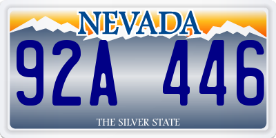 NV license plate 92A446