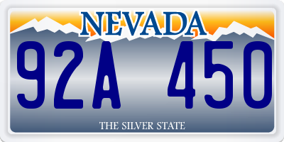 NV license plate 92A450