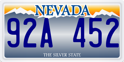 NV license plate 92A452