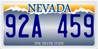 NV license plate 92A459