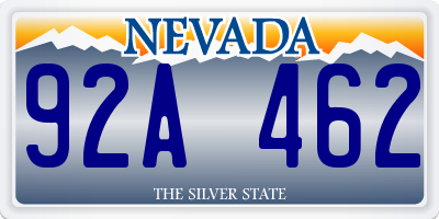 NV license plate 92A462