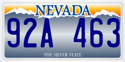 NV license plate 92A463