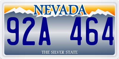 NV license plate 92A464