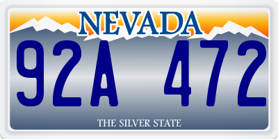 NV license plate 92A472