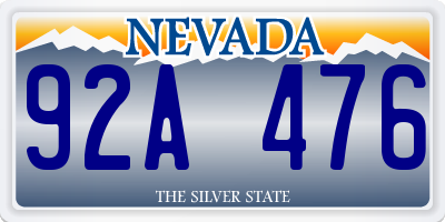 NV license plate 92A476