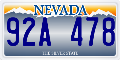 NV license plate 92A478