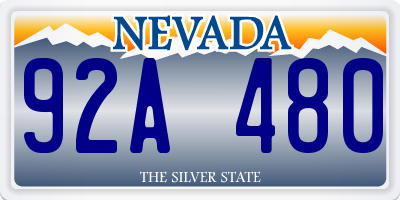 NV license plate 92A480
