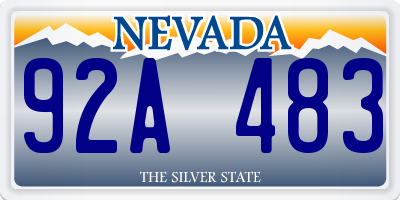 NV license plate 92A483