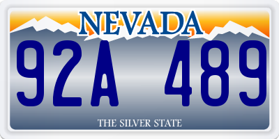 NV license plate 92A489