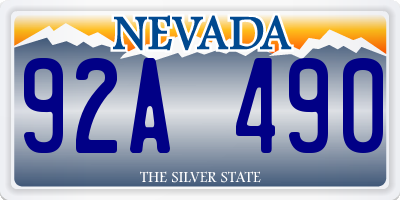 NV license plate 92A490