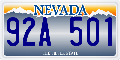 NV license plate 92A501