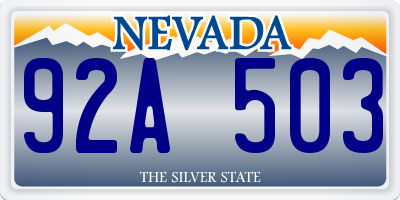NV license plate 92A503