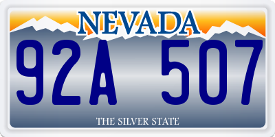 NV license plate 92A507