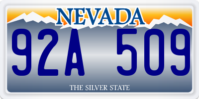 NV license plate 92A509