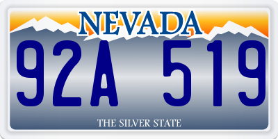 NV license plate 92A519