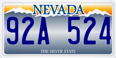 NV license plate 92A524