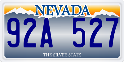 NV license plate 92A527