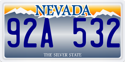 NV license plate 92A532