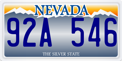 NV license plate 92A546