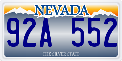 NV license plate 92A552