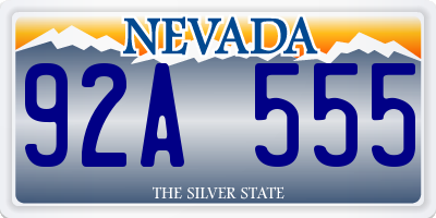 NV license plate 92A555